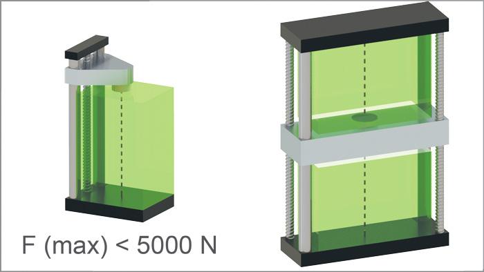 Konzept Universalpruefmaschine mit Ein-S&auml;ulen oder Zwei-S&auml;ulen-Ausf&uuml;hrung